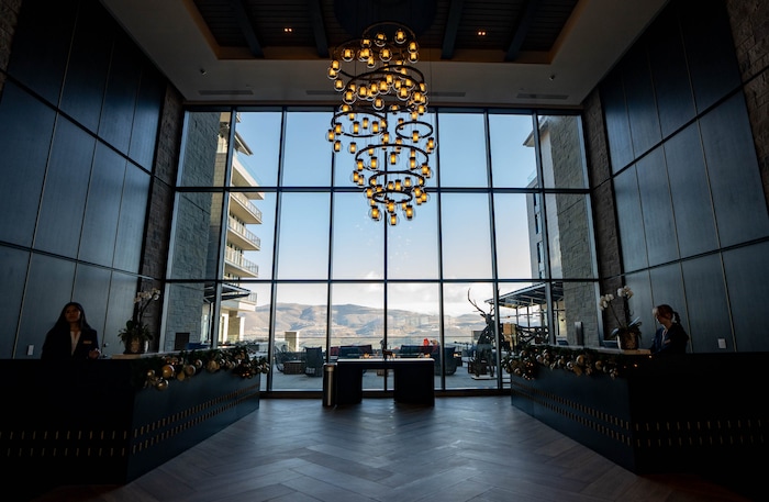 (Francisco Kjolseth  | The Salt Lake Tribune)  The Grand Hyatt Deer Valley, the first hotel of seven to be built in the Deer Valley East Village expansion, is pictured on Tuesday, Dec. 10, 2024.