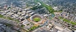 (Larry H. MIller Real Estate) Conceptual aerial rendering of a new development proposed at Salt Lake City's Fairpark, including a new baseball stadium district and neighborhood along the Jordan River.