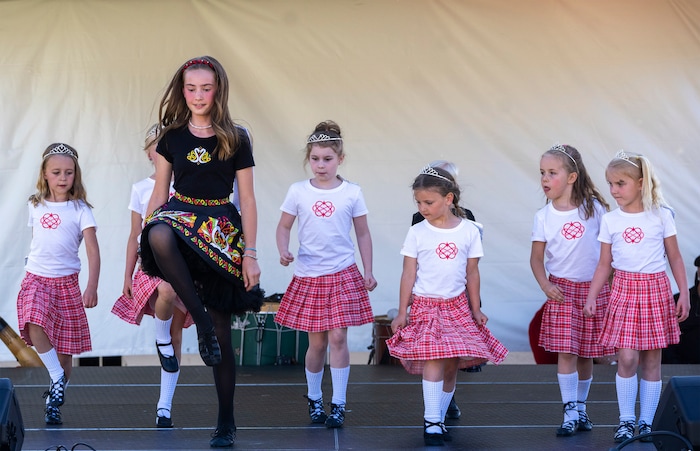 (Rick Egan | The Salt Lake Tribune)  The An Dragan Celteach Irish Dancers perform at the Utah Scottish Festival, at the Utah State Fairpark, on Friday, June 16, 2023.
