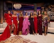 (Jocelyn Prescod  |  Bravo) The castmates of "The Real Housewives of Salt Lake City" pose for the season 5 reunion: (from left) Bronwyn Newport, Whitney Rose, Mary Cosby, Angie Katsanevas, Lisa Barlow, Heather Gay, Meredith Marks and Britani Bateman.