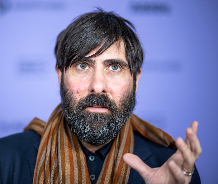 (Rick Egan | The Salt Lake Tribune)  Jason Schwartzman on the press line for the premiere of "Between the Temples" at the Library Center in Park City, at the Sundance Film Festival, on Friday, Jan. 19, 2024.
