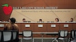 (Bethany Baker  |  The Salt Lake Tribune) The Salt Lake City School Board listens during a school board meeting in Salt Lake City on Tuesday, Dec. 3, 2024. Utah's HB408 would let residents petition for a local referendum on any school board action — unless it was passed with a supermajority vote. One lawmaker worried that it would open up "every school board decision to becoming a political decision.”