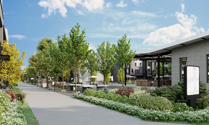 (CW Land Co.) A rendering of a park, one of the amenities to be offered at theYARD, C.W. Urban's 8.58-acre build-to-rent development in Salt Lake City's Fairpark neighborhood.