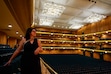 (Chris Samuels | The Salt Lake Tribune) Utah Symphony violinist Karen Wyatt gives a tour of Abravanel Hall in Salt Lake City in August 2024. The building has been added to the National Register of Historic Places.