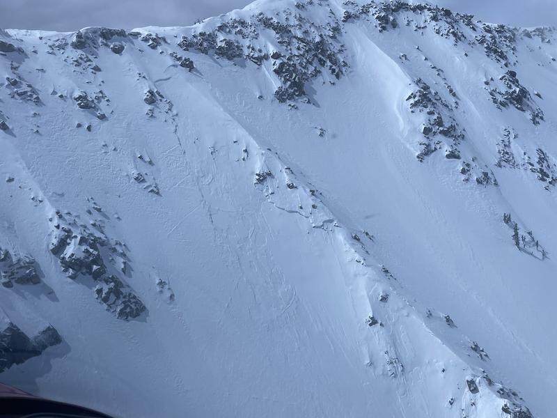 (Utah Avalanche Center) The report lists the slide as being 250 feet wide and 2 feet deep.