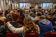 (Trent Nelson  |  The Salt Lake Tribune) Latter-day Saint apostle Patrick Kearon speaks via video at the Utah Coalition Against Pornography's conference in Sandy on Saturday, March 1, 2025.