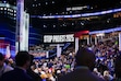 (Jamie Kelter Davis | The New York Times) An LED board displays a message reading "Stop Project 2025" on the first day of the Democratic National Convention in Chicago, on Aug. 19, 2024. After a campaign in which Donald Trump swore he had Ònothing to do with Project 2025, and described some of its policy goals as "absolutely ridiculous," he has recruited at least a half dozen architects and supporters of the plan to oversee key issues.