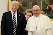 (Evan Vucci | AP | Pool) U.S. President Donald Trump stands with Pope Francis in 2017. Questions arise about their relationship in a second Trump administration.