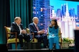 (Trent Nelson  |  The Salt Lake Tribune) Latter-day Saint apostles Jeffrey Holland, left, Neil Andersen, and Kathy Andersen at the RootsTech conference in Salt Lake City on Saturday, March 8, 2025.