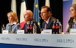 (David Jackson | Park Record) From left, USOPC CEO Sarah Hirshland, Gov. Spencer Cox, Salt Lake City-Utah Olympic committee CEO Fraser Bullock, and Salt Lake City Mayor Erin Mendenhall attend a news conference in Paris after receiving the bid to host the 2034 Winter Olympics, Wednesday, July 24, 2024.