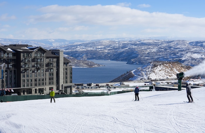 (Chris Samuels | The Salt Lake Tribune) Skiers use the Green Monster trail at Deer Valley Resort, Thursday, Jan. 9, 2025.