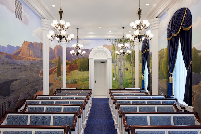 (The Church of Jesus Christ of Latter-day Saints) An ordinance room in the St. George Temple, released Wednesday, Sept. 5, 2023.