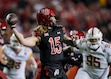 (Bethany Baker  |  The Salt Lake Tribune) Utah Utes quarterback Luke Bottari (15) throws the ball during the game at Rice-Eccles Stadium in Salt Lake City on Saturday, Nov. 23, 2024.