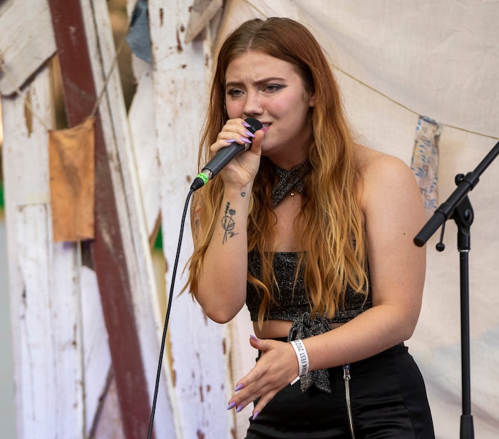 (Rick Egan | The Salt Lake Tribune)  Faith Marie plays the Forest Stage at the Fork Fest in American Fork, on Saturday, June 17, 2023.
