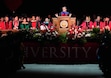 (Francisco Kjolseth  |  The Salt Lake Tribune) University of Utah President Taylor Randall speaks during commencement ceremonies at the Huntsman Center on Thursday, May 2, 2024, as faculty sit behind him. Professors have raised concerns this year that their promises of tenure might come under attack by the Utah Legislature.