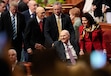 (Francisco Kjolseth  | The Salt Lake Tribune) President Russell M. Nelson, 100, leaves the afternoon session of General Conference with wife Wendy on Saturday, Oct. 5, 2024. Nelson is the oldest prophet-president in The Church of Jesus Christ of Latter-day Saints' 194-year history.