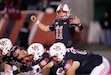 (Francisco Kjolseth  | The Salt Lake Tribune) Utah Utes quarterback Isaac Wilson (11) as the Utes host the TCU Horned Frogs, NCAA football in Salt Lake City on Saturday, Oct. 19, 2024.