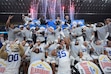 BYU players celebrate after their win over Colorado in the Alamo Bowl NCAA college football game, Saturday, Dec. 28, 2024, in San Antonio. (AP Photo/Eric Gay)