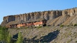 (Rick Bowmer | Associated Press) A train transports freight on a common carrier line near Price in 2023. The Supreme Court heard arguments Tuesday in a case about the proposed Uinta Basin Railway, which would connect to common carrier lines to transport waxy crude oil to refineries on the Gulf Coast.