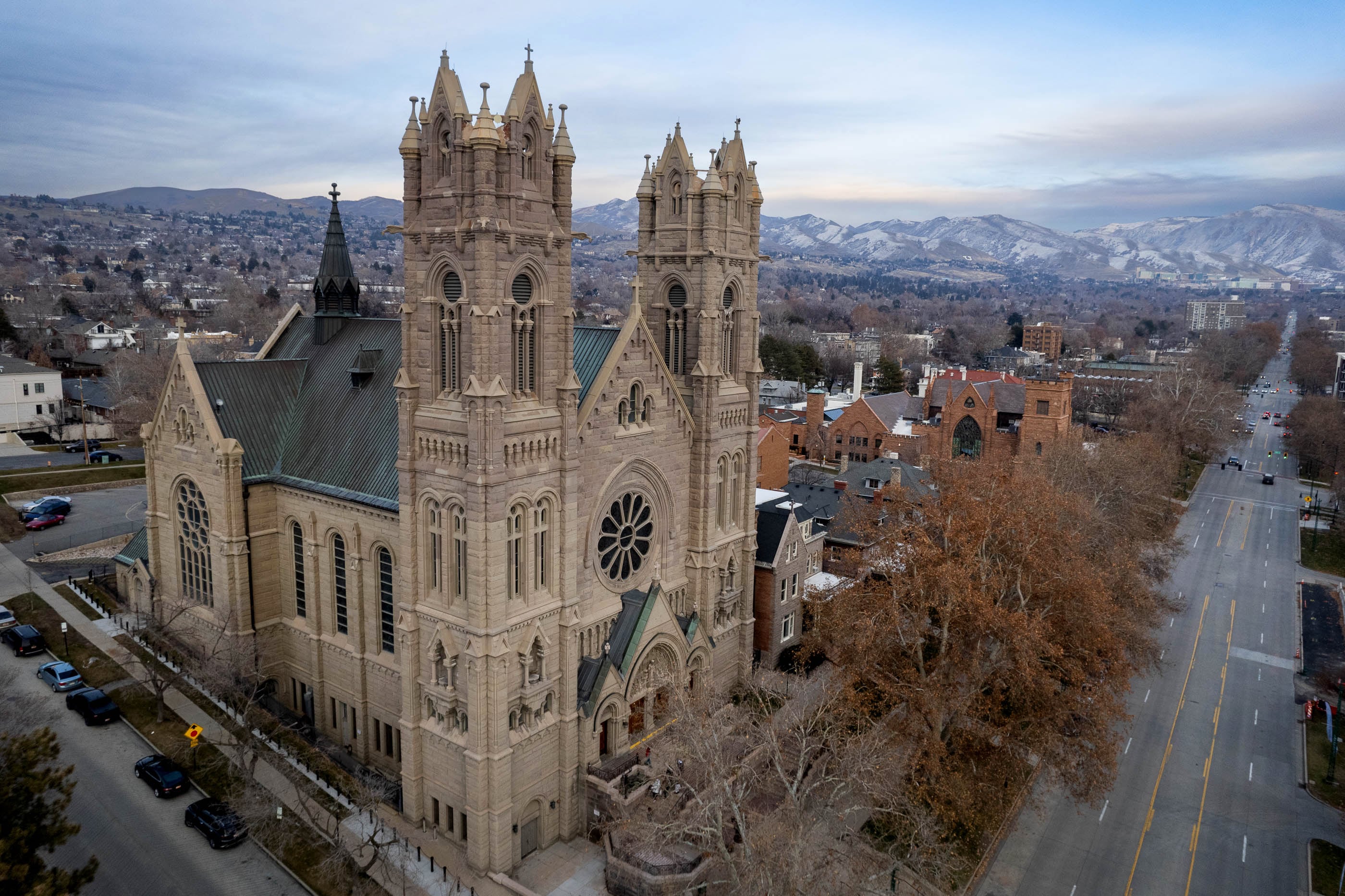 (Francisco Kjolseth | The Salt Lake Tribune) Cathedral of the Madeleine in downtown Salt Lake City is pictured on Tuesday, Dec. 26, 2023.