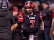 (Rick Egan | The Salt Lake Tribune)  Utah Utes quarterback Cameron Rising (7) is introduced on Senior Night, before PAC-12 football action between the Utah Utes and the Stanford Cardinal at Rice-Eccles Stadium, on Saturday, Nov. 12, 2022.
