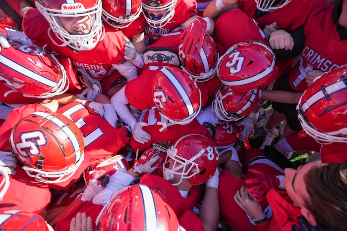 (Chris Samuels | The Salt Lake Tribune) Crimson Cliffs celebrates after winning the 4A high school football championship game against Green Canyon at Rice-Eccles Stadium, Friday, Nov. 17, 2023.