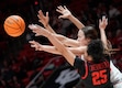 (Francisco Kjolseth  | The Salt Lake Tribune) Utah Utes forward Jenna Johnson (22) battles Houston Cougars guard Ashley Chevalier (25) as Utah hosts Houston in NCAA basketball in Salt Lake City on Saturday, Jan. 11, 2025.