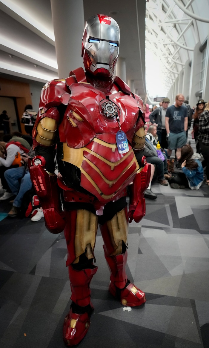 (Bethany Baker | Salt Lake Tribune) Rob Bennett, dressed as Tony Stark, poses for a photo during FanX at Salt Palace Convention Center in Salt Lake City on Friday, Sept. 22, 2023.