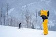 (Rick Egan | The Salt Lake Tribune) A snow machine operates at Canyons Village, Park City Mountain Resort, on Tuesday, Dec 17, 2024.