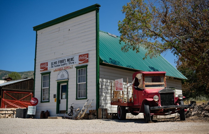 (Francisco Kjolseth  | The Salt Lake Tribune) A step back in time through the door of a old fashioned country store at the Richard W. Erickson Foundation Power Show & Museum in Wallsburg, Utah on Tuesday, Aug. 6, 2024.