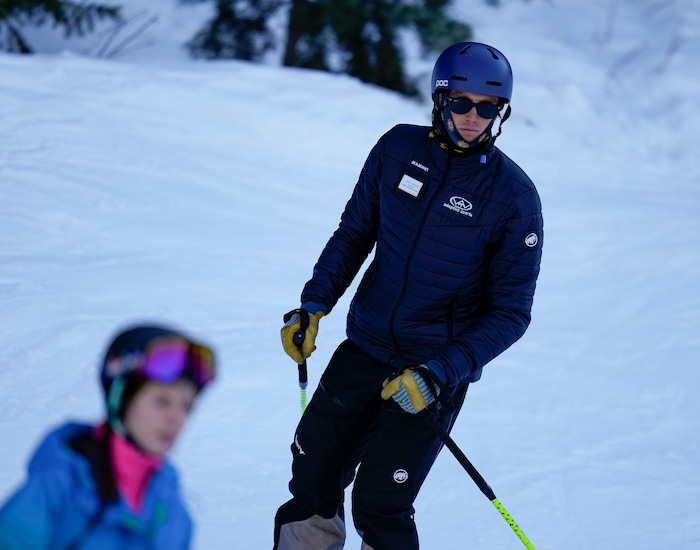 (Bethany Baker  |  The Salt Lake Tribune) A skier approaches the lift at the bottom of a run at Sundance Resort near Provo on Thursday, Dec. 14, 2023.