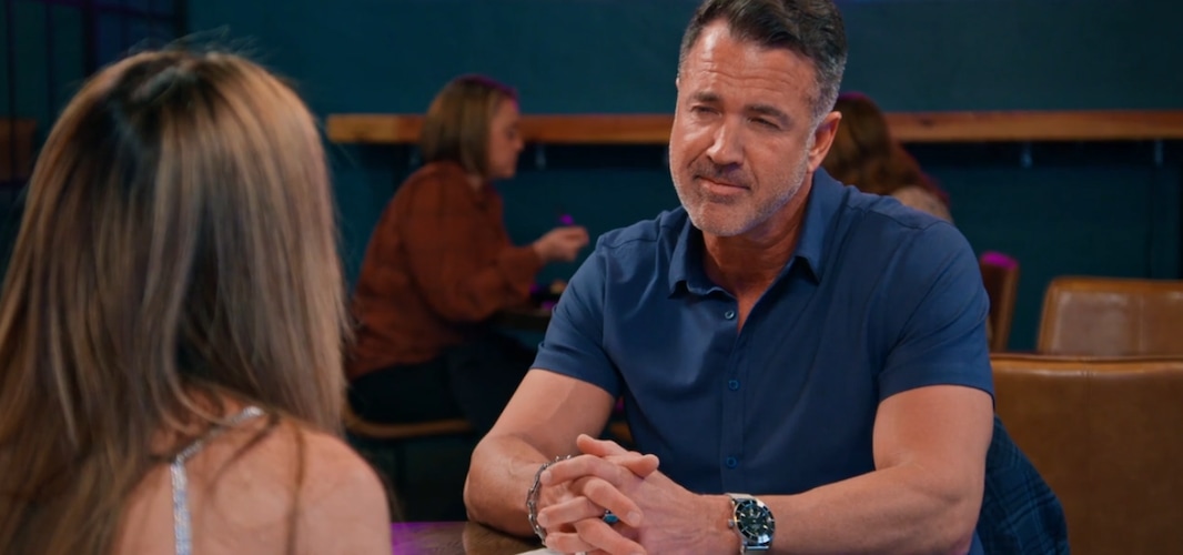 (Bravo) Jared Osmond sits for dinner and a post-breakup conversation with his ex-girlfriend, Britani Bateman, in a Provo restaurant, in an episode of "The Real Housewives of Salt Lake City."