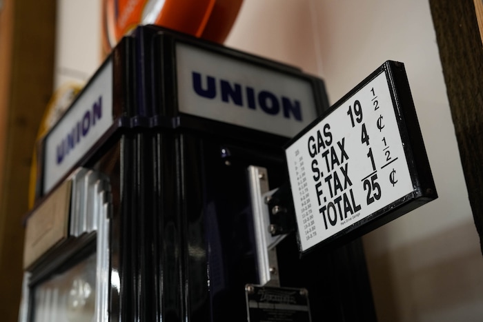 (Francisco Kjolseth  | The Salt Lake Tribune) The evolution of gas prices at the Richard W. Erickson Foundation Power Show & Museum in Wallsburg, Utah on Tuesday, Aug. 6, 2024.