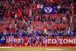 (Trent Nelson  |  The Salt Lake Tribune) 
BYU players celebrate with fans as Utah hosts BYU, NCAA football in Salt Lake City on Sunday, Nov. 10, 2024.