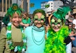 (Bethany Baker  |  The Salt Lake Tribune) From left, Rosie Bastien, Stella Perkins and Anna Kapaloski pose for a photo during the St. Patrick's Day Parade in downtown Salt Lake City on Saturday, March 16, 2024. This year's edition of the parade and siamsa is set for Saturday, March 15, 2025, at The Gateway Olympic Legacy Plaza in downtown Salt Lake City.