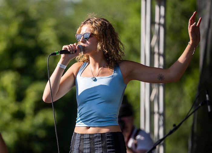 (Rick Egan | The Salt Lake Tribune)  Beeson sings at the Fork Fest in American Fork, on Saturday, June 17, 2023.
