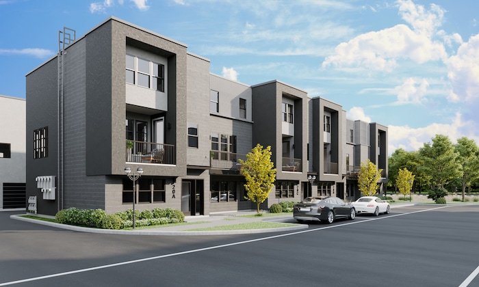 (CW Land Co.) A rendering of the exterior of one of the apartment buildings in theYARD, C.W. Urban's 8.58-acre build-to-rent development in Salt Lake City's Fairpark neighborhood.