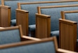 (Francisco Kjolseth | The Salt Lake Tribune) Pews shown in 2022 in one of two chapels in a downtown Salt Lake City meetinghouse. Tribune guest columnist Natalie Brown has ideas for filling up those pews.