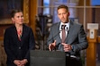 (Rick Egan | The Salt Lake Tribune) Salt Lake City Mayor Erin Mendenhall and her pick for police chief, Brian Redd, at a news conference at City Hall on Thursday, Feb. 20, 2025.