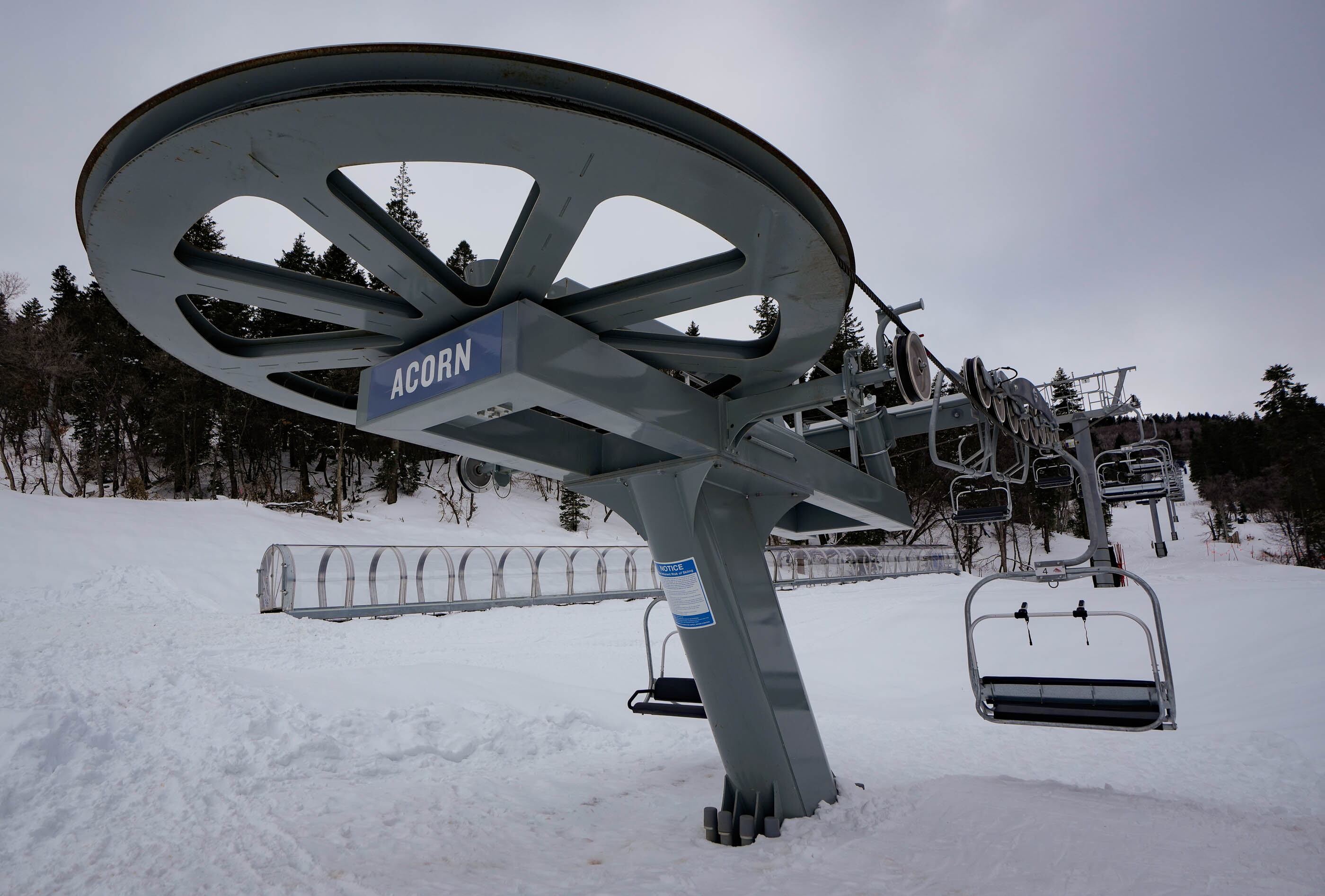 (Francisco Kjolseth | The Salt Lake Tribune) The Acorn lift is pictured at the private luxury ski and golf resort of Wasatch Peaks Ranch in the Morgan valley on Wednesday, Dec. 13, 2023.