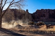 (Rick Egan | The Salt Lake Tribune)  Construction on the Colorado River on the site of that was previously the Kane Creek Campground near Moab, Tuesday, Jan. 30, 2024.
