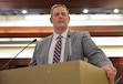 (Chris Samuels | The Salt Lake Tribune) Sheldon Stewart delivers remarks after being sworn in as Salt Lake County Council member for District 5 at the council chambers in Salt Lake City, Tuesday, Jan. 3, 2023.