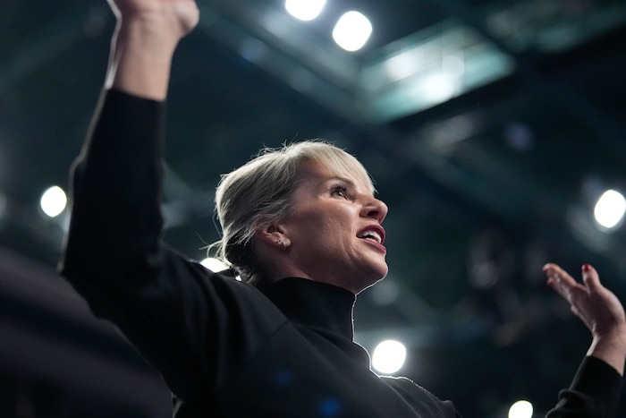 (Francisco Kjolseth  |  The Salt Lake Tribune) Utah coach Carly Dockendorf works with her team during the Pac-12 Gymnastics Championships, at the Maverik Center in West Valley City on Saturday, March 23, 2024.