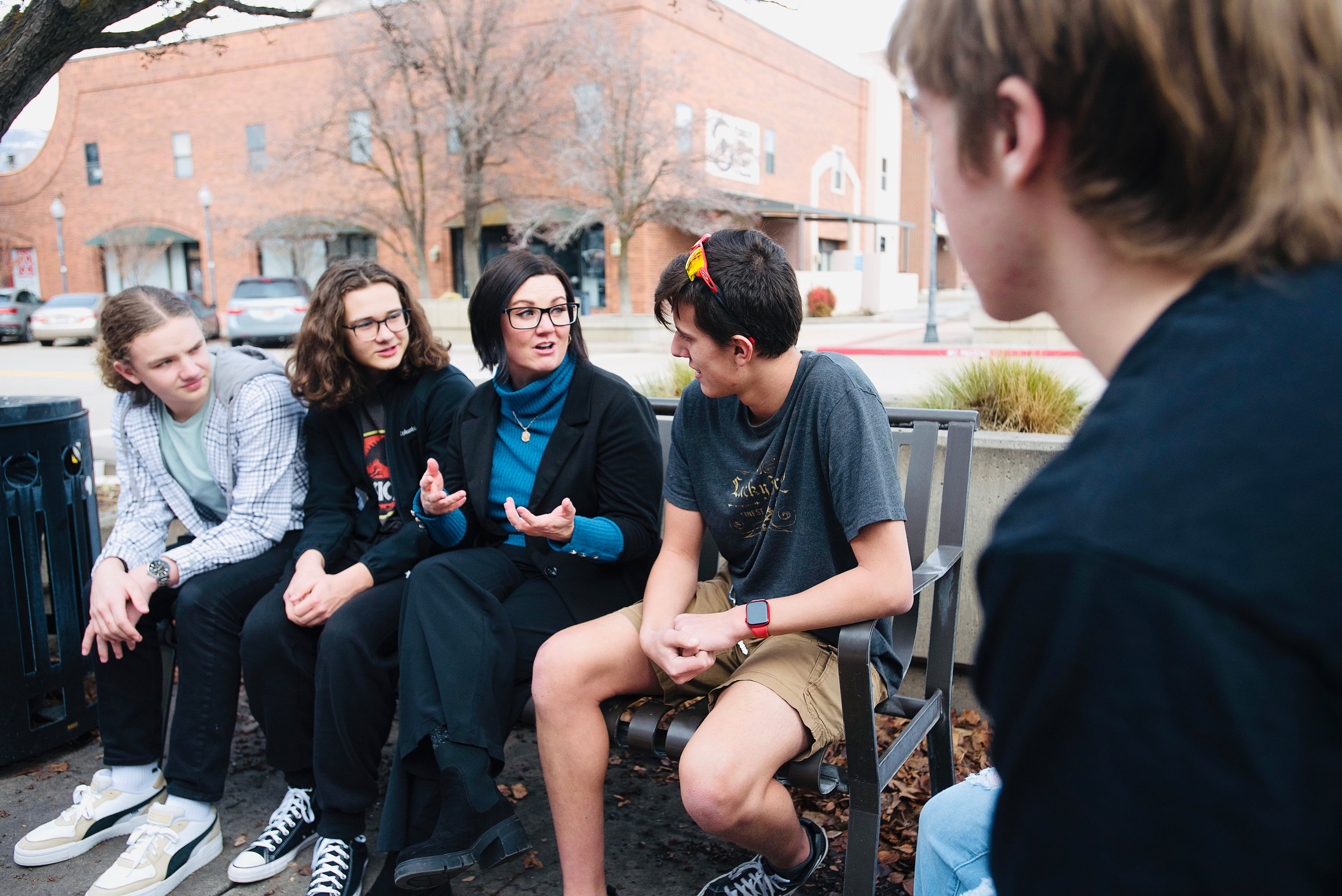 (Courtesy of the Van Langeveld campaign) • Alisa Van Langeveld, shown here at a young voter outreach event in March, is running for state Senate as an independent because she says the two-party system is failing at representing mainstream voters. She is one of 13 independents on the ballot this year.