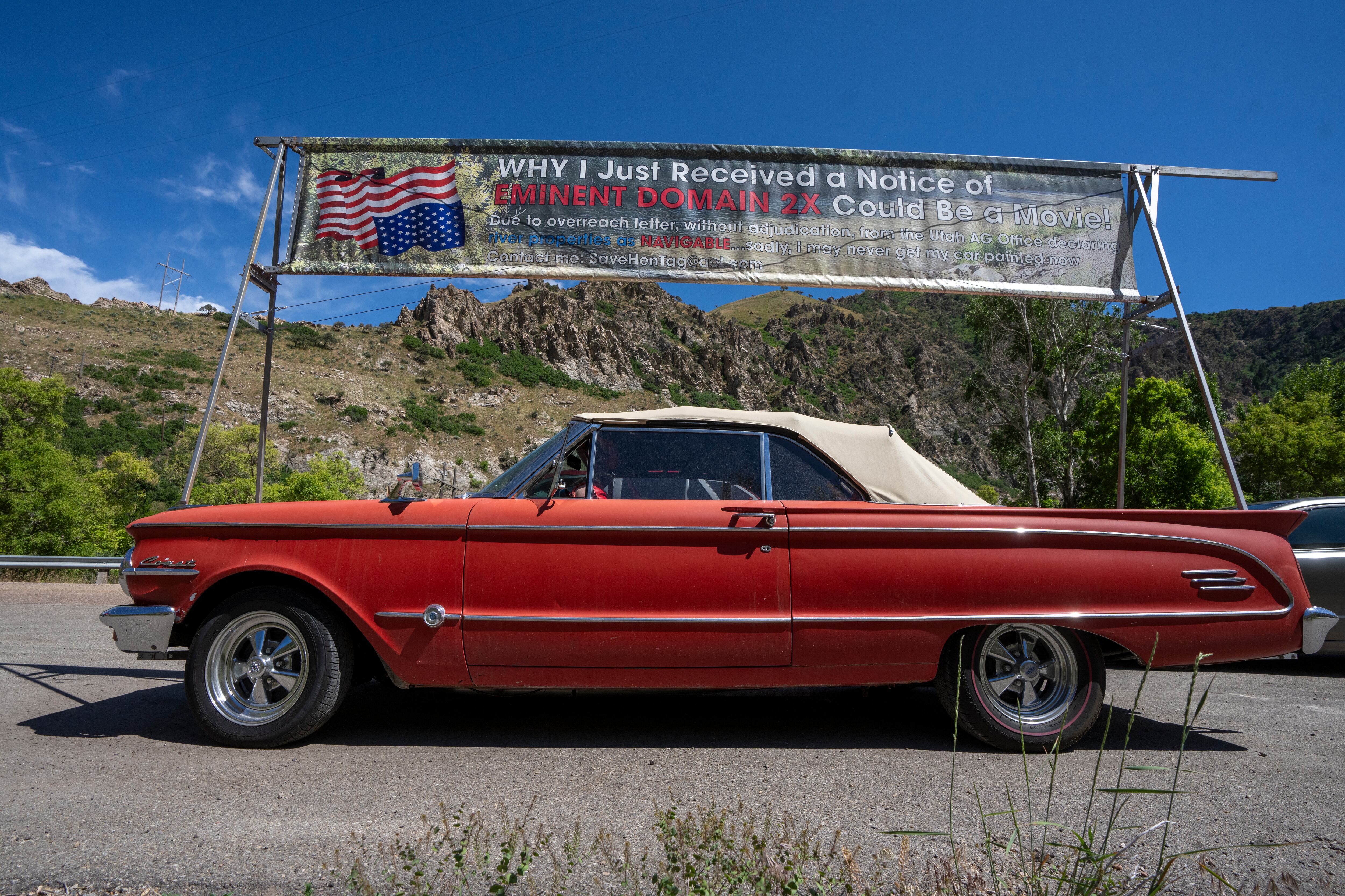 (Rick Egan | The Salt Lake Tribune) Kent Singleton's car, parked at the Taggart takeout point of the Hen-Tag section of the Weber River, on Friday, June 21, 2024.
