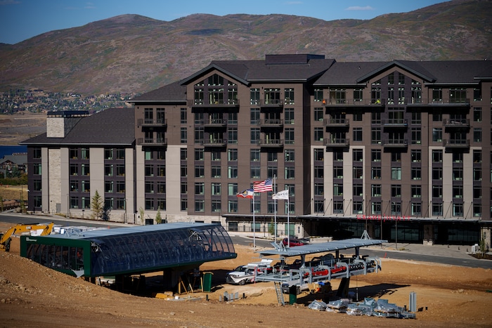 (Trent Nelson  |  The Salt Lake Tribune) The Grand Hyatt Deer Valley, nearing completion, on Friday, Oct. 4, 2024.