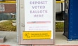 (Chris Samuels | The Salt Lake Tribune) A sign is fixed to a ballot drop box at West Valley City Hall, Friday, Nov. 4, 2022.