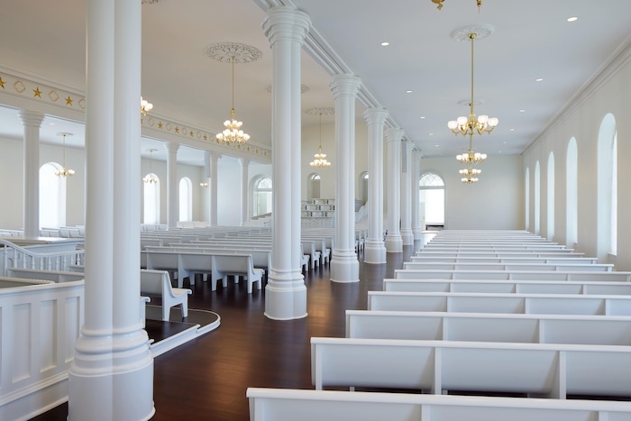 (The Church of Jesus Christ of Latter-day Saints) The assemble hall of the St. George Temple, released Wednesday, Sept. 5, 2023.