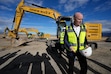 (Francisco Kjolseth  | The Salt Lake Tribune) Gov. Spencer Cox joins other state leaders after breaking ground for phase one of The Point at the site of the former Utah State Prison in Draper on Tuesday, Dec. 17, 2024. 