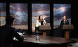 (Jeffrey D. Allred | Pool) Salt Lake County Mayor Jenny Wilson, right, and challenger Erin Rider debate during the Salt Lake County mayoral debate at the University of Utah’s Eccles Broadcast Center in Salt Lake City on Thursday, Oct. 3, 2024.